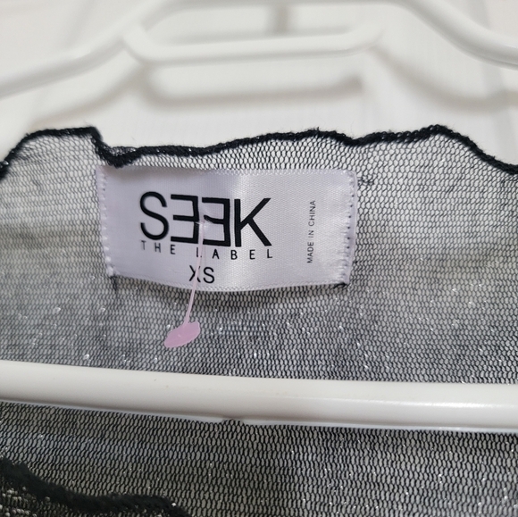SEEK The Label Sheer Sparkly Black Top - Picture 8 of 9